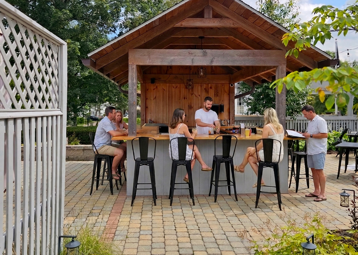 Outdoor Beer Garden, covered bar